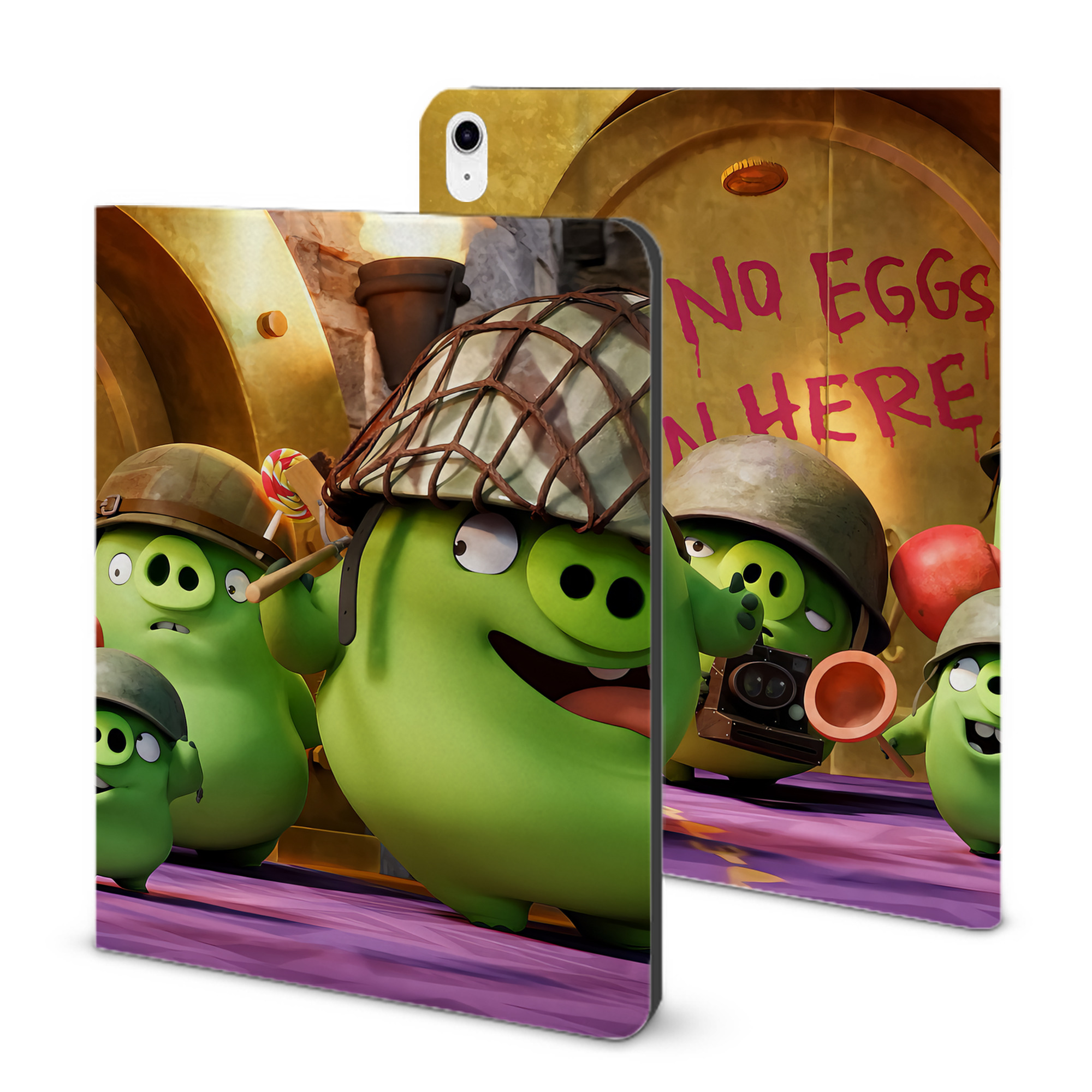 （画像用） Angry Birds アングリーバード IPad ケース ブック型 PUレザー TPU 耐衝撃 軽量 薄型 ペン収納なし 全面保護 IPad 各モデル対応